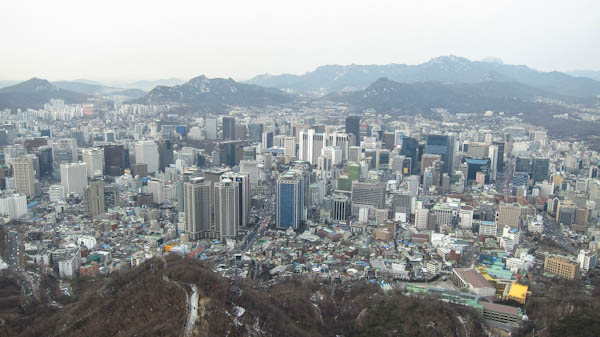 View of downtown Seoul from N Seoul Tower
