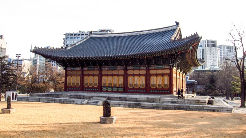 Back side of Junghwajeon Hall at Deoksugung Palace in Seoul