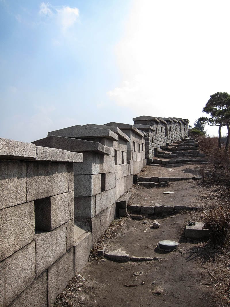 Hiking path running next to Seoul Fortress Wall