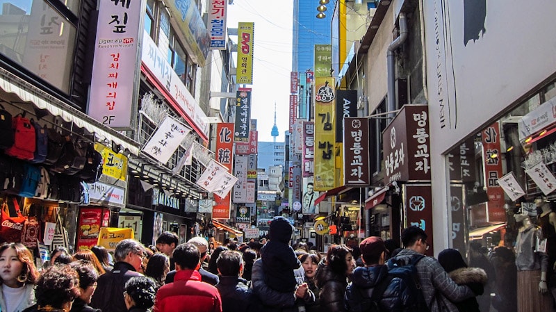 Busy streets of Myeong-dong