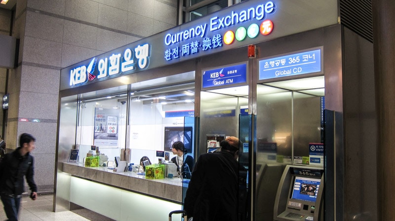Currency exchange at Incheon International Airport