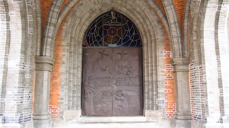Front entrance of Myeongdong Cathedral in Seoul