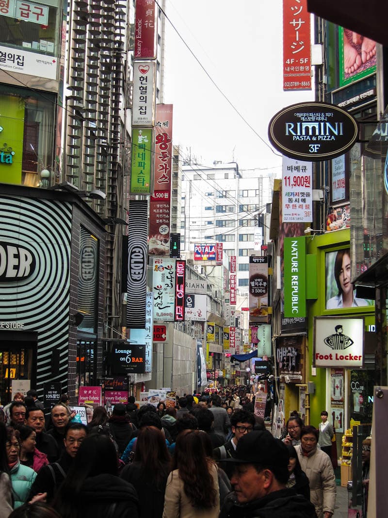 Streets packed with shoppers looking for great deals and good food