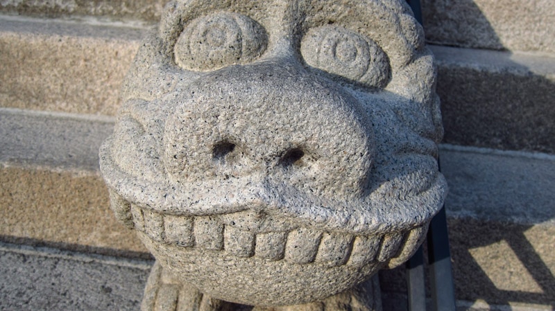 A stone statue at Deoksugung Palace