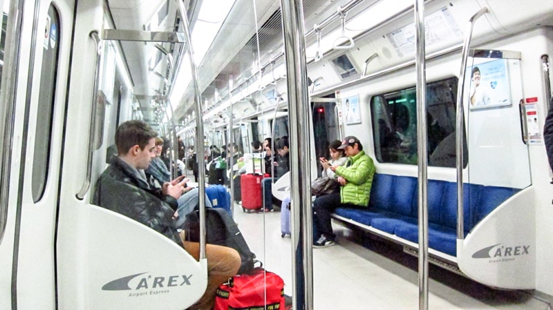 AREX commuter line takes you from Incheon International Airport to Gimpo International Airport