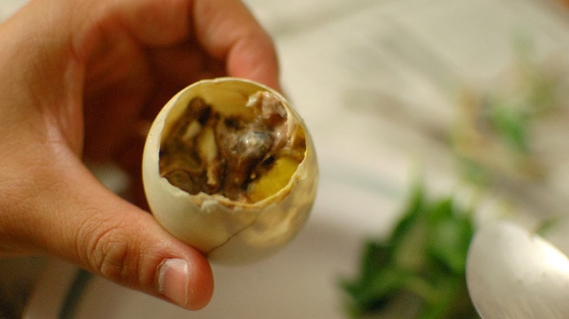 Balut, a common street food sold in the Philippines found at Daehangno Philippine Market