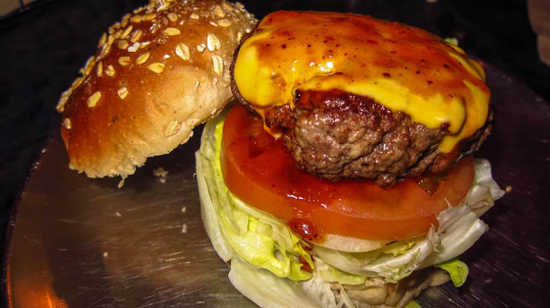 Standard cheeseburger at Jacoby's Burger