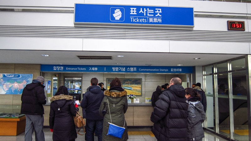 Train tickets counter at Dorasan Station