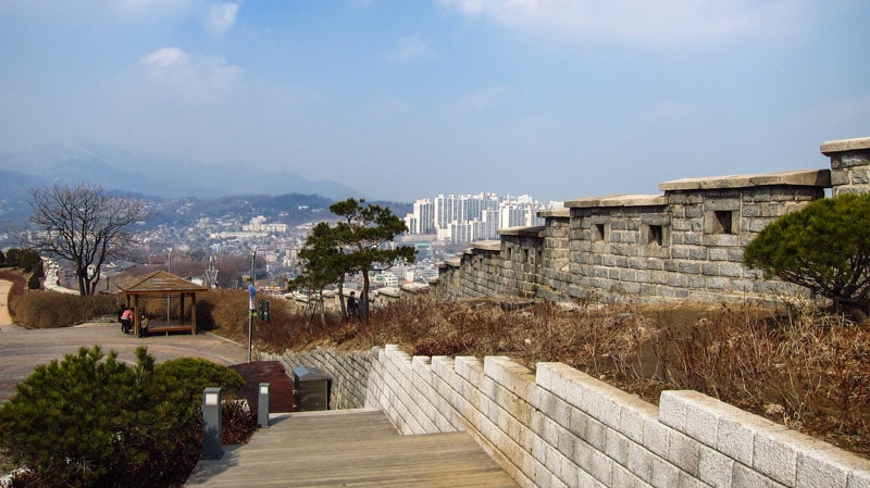 Fortress wall running through Naksan Park in Seoul