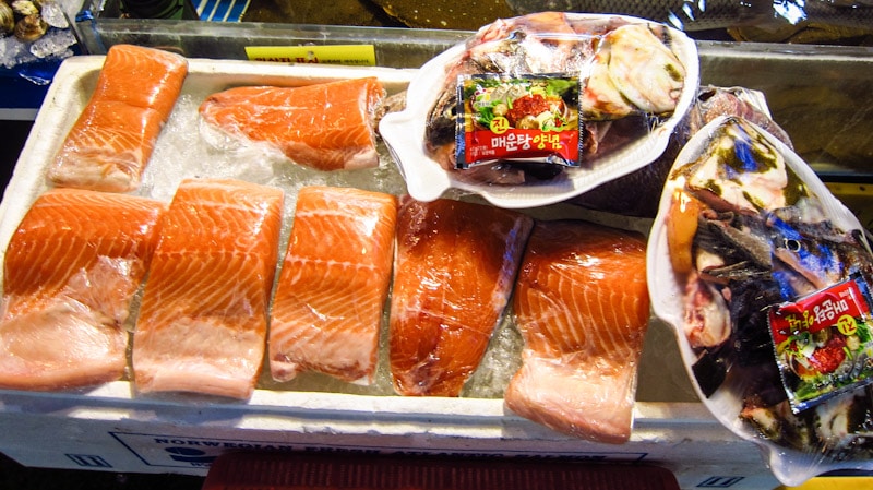 Sea slug not your thing? Then give salmon a try, some of the freshest you can find