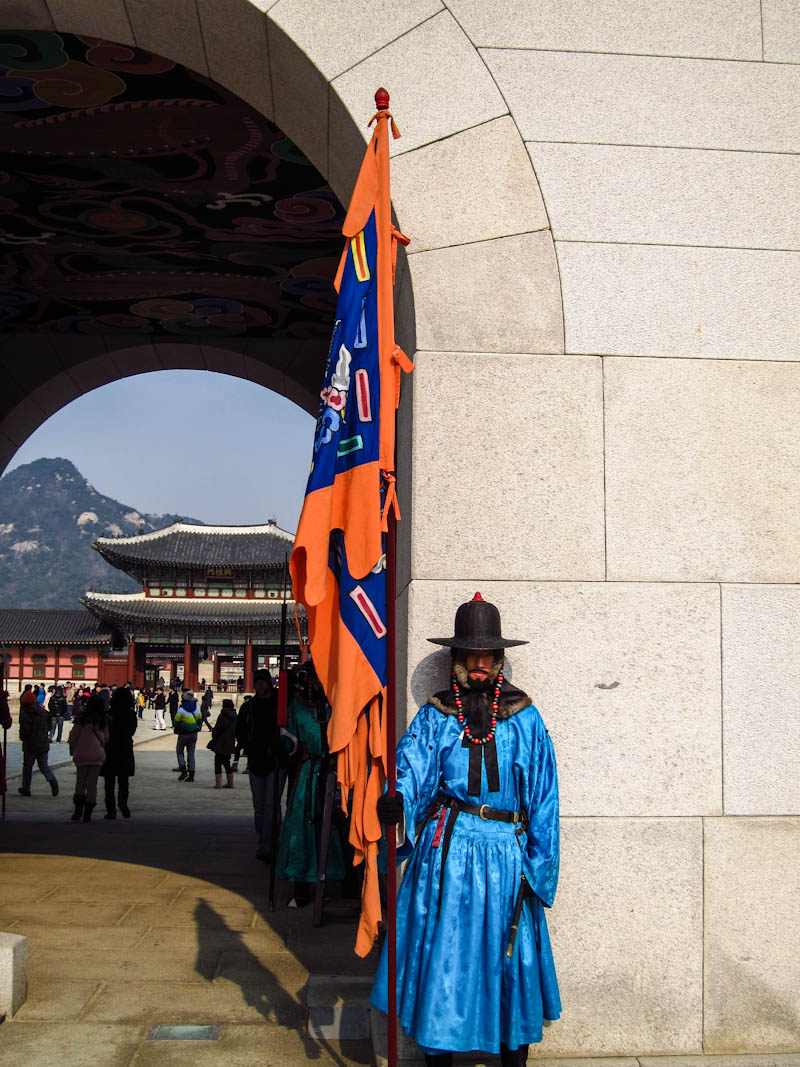 Guarding Gwanghwamun Gate at Gyeongbokgung Palace