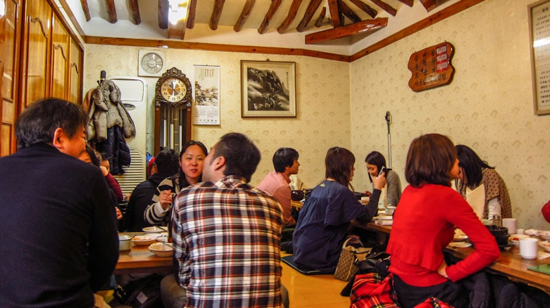 Inside the Tosokchon restaurant in Seoul