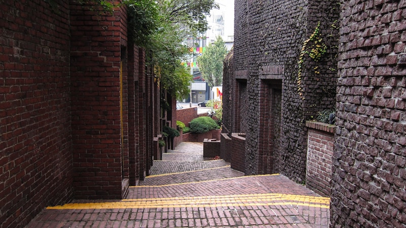 Red brick walls of Kyungdong Presbyterian Church in Seoul