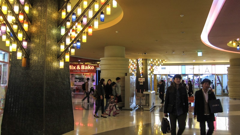 Shoppers looking for great deals at COEX Mall