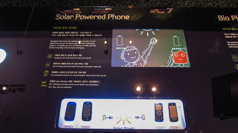 Solar powered phone display