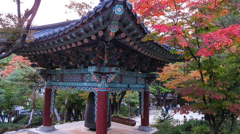 The Bell Pavilion at Gilsangsa Temple in Seoul