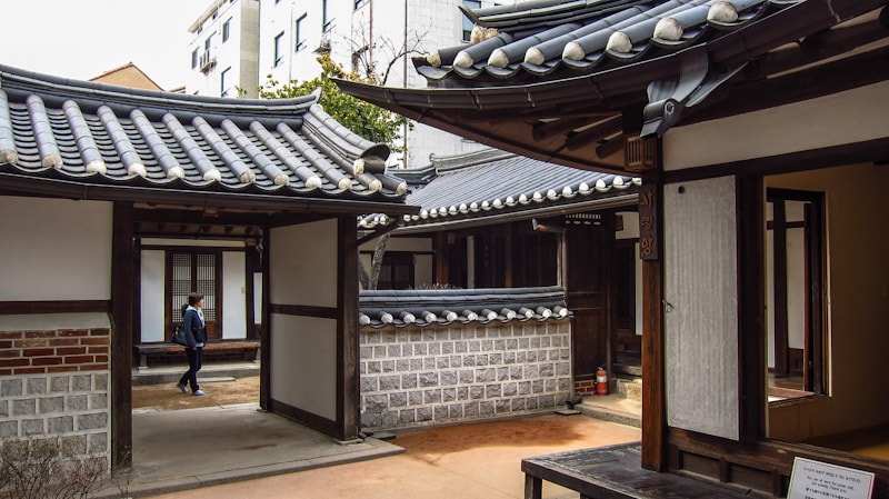 Traditional Korean hanok at the Bukchon Traditional Culture Center in Seoul
