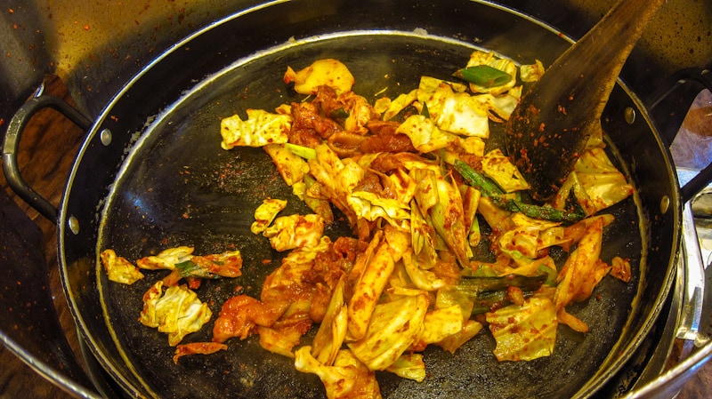 Yoogane's marinated chicken dak galbi in Seoul
