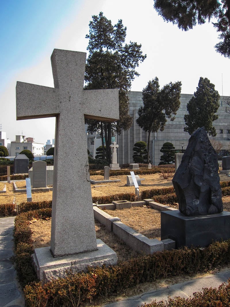 Unique tombs and headstones at Yanghwajin Foreigners’ Cemetery in Seoul