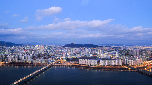 View of Seoul from the observation deck of the 63 City Building