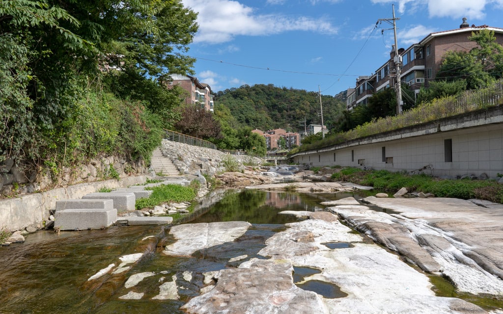 Hongjecheon Stream, a tributary of the Hangang River, Seoul, Korea