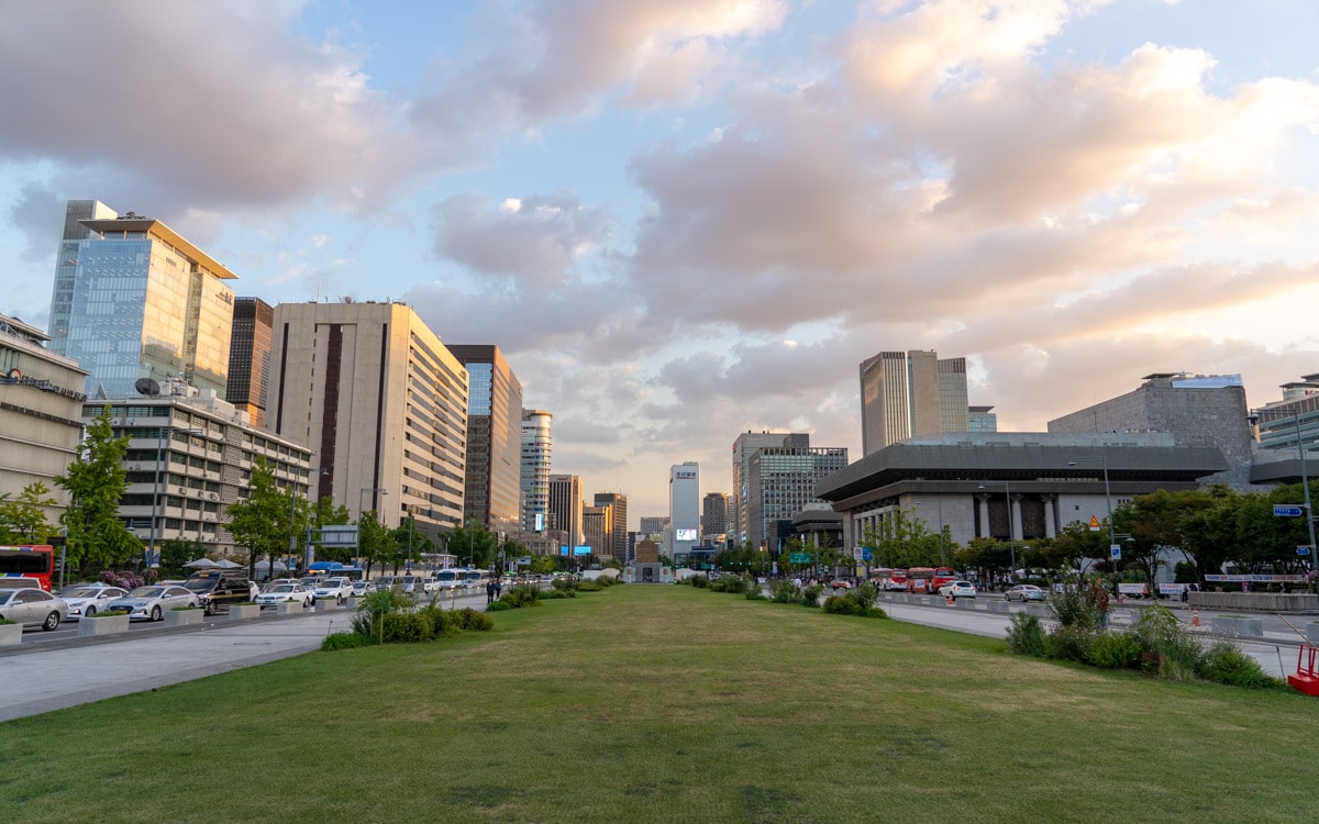 Gwanghwamun Square, located in the heart of Seoul