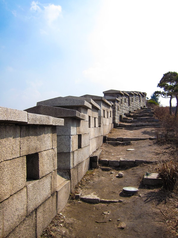 Hiking path running next to Seoul Fortress Wall