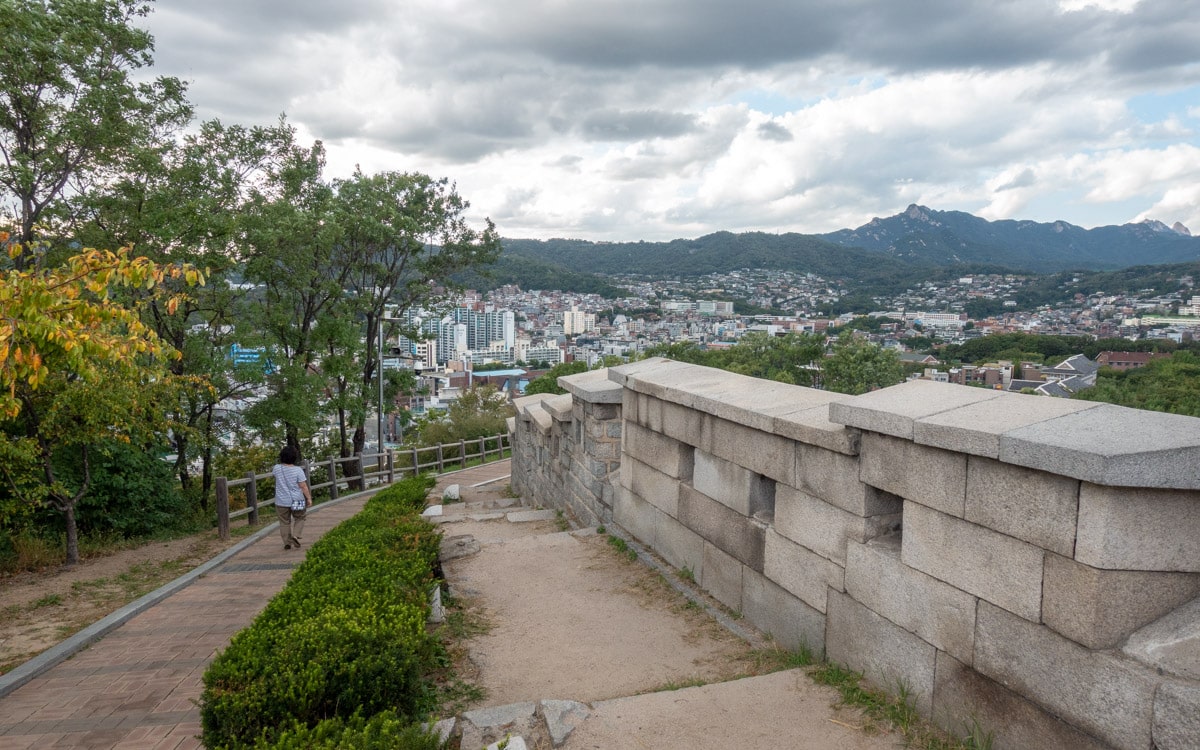 The Seoul Fortress Wall passing through Naksan Park, Seoul, Korea