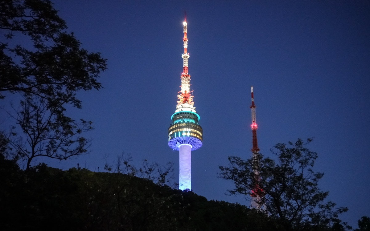 N Seoul Tower at night, Seoul, Korea