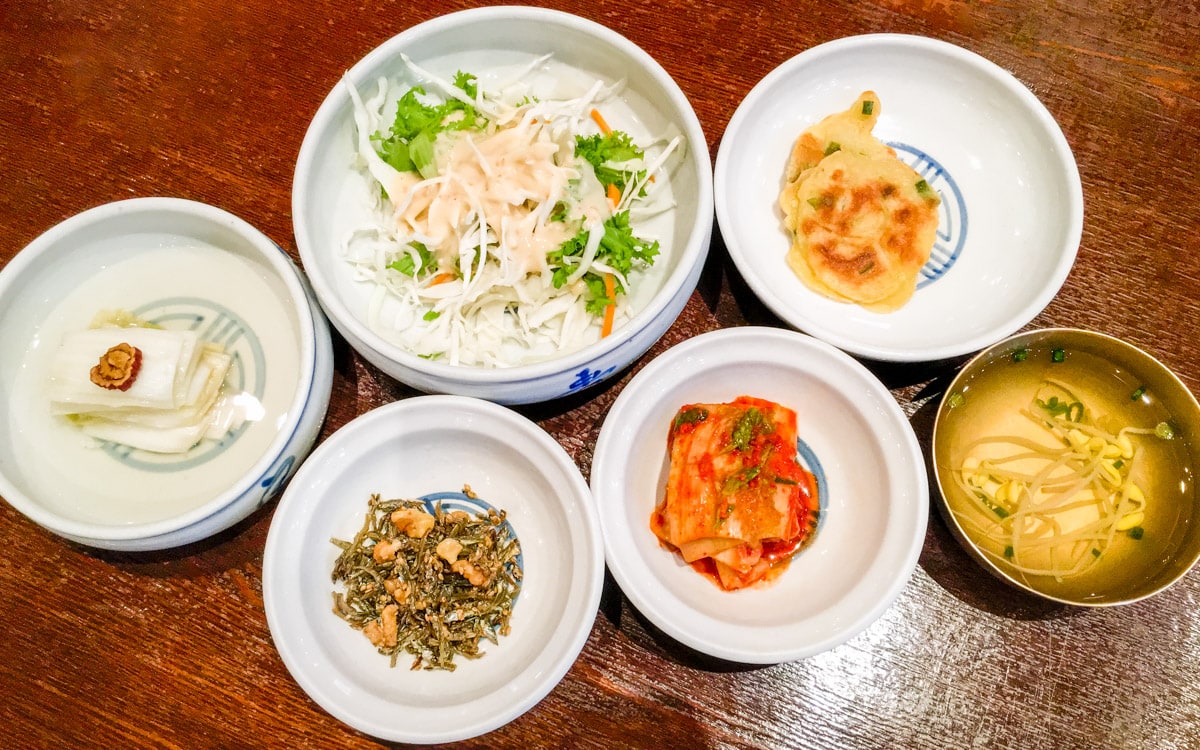 Banchan, a collection of side dishes in Korean cuisine, Seoul, Korea