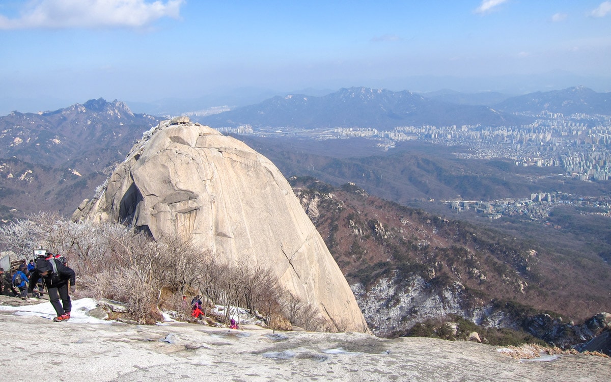 Insubong Peak, one of highlights of Bukhansan National Park, Seoul, Korea