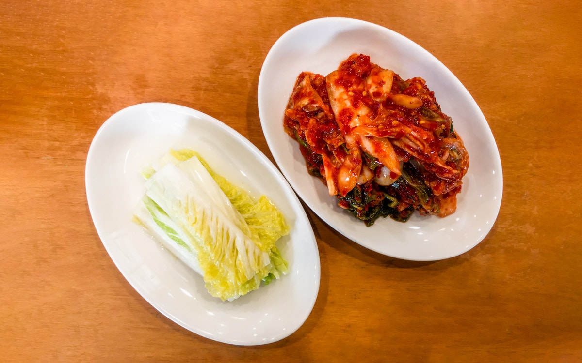Two types of kimchi, Seoul, Korea