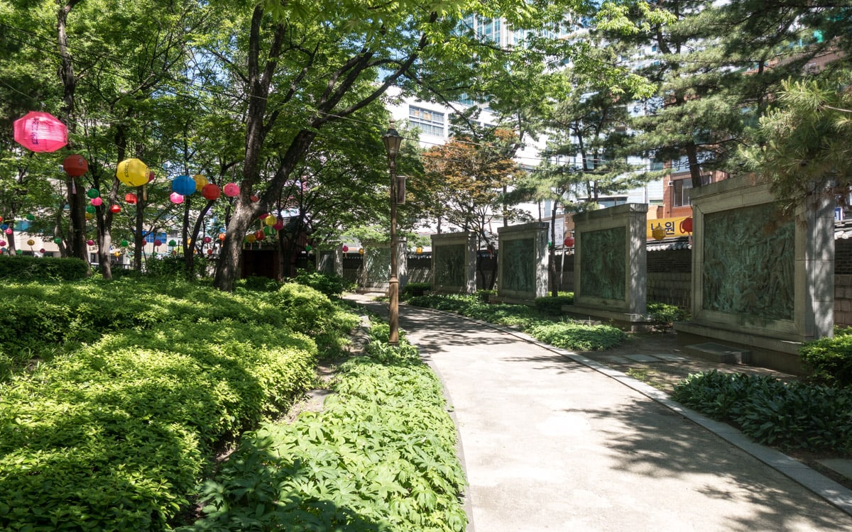 Peaceful walking paths, Tapgol Park, Seoul