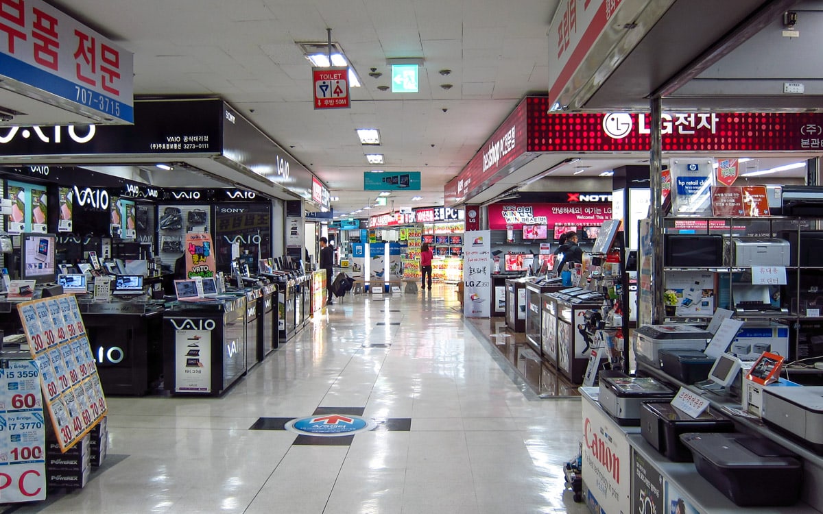 Endless electronics stalls, Yongsan ETLand, Seoul, Korea