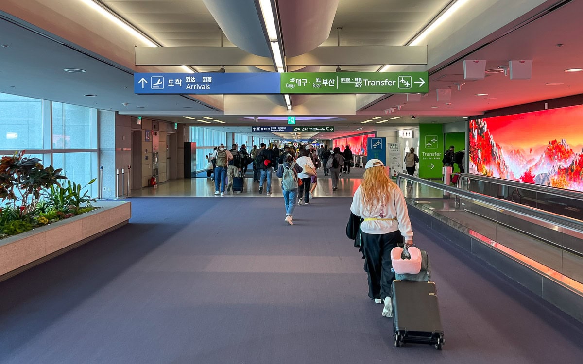 Walking towards Arrivals and Immigration