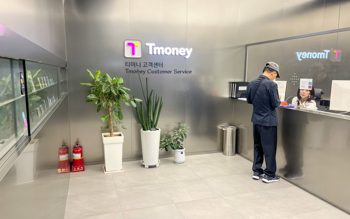 Customer service desk at T-money Town at Seoul Station